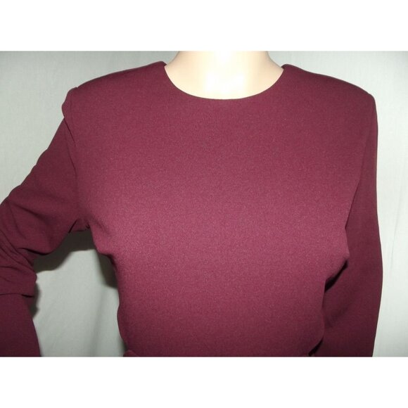 Express Sheath Dress Womens Small Wine Strong Shoulder Side Cutout Mini 4-6 - Picture 6 of 13